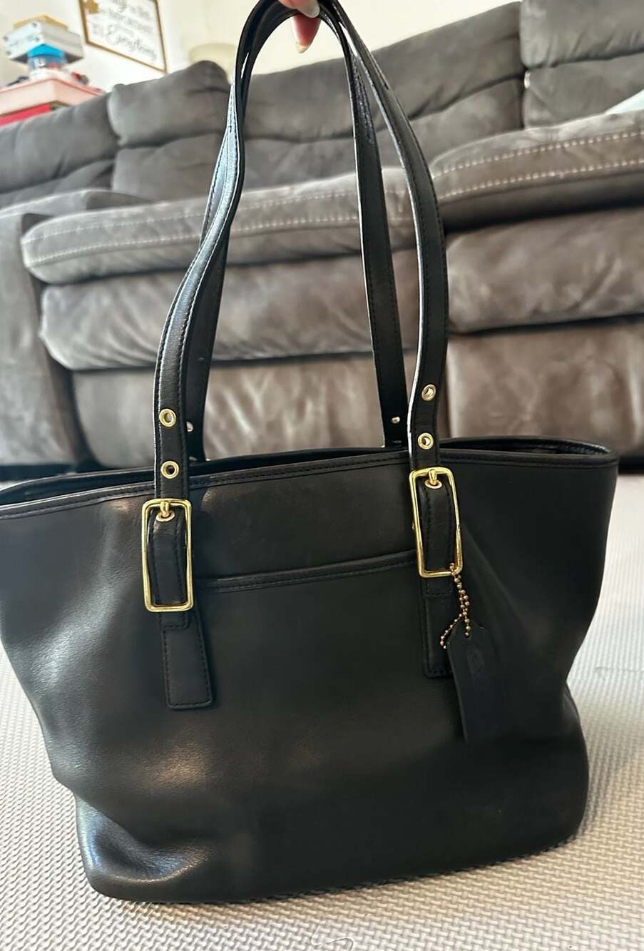 Coach Vintage Legacy Zip Tote Black Leather Bag 9847